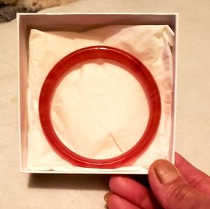 NATURAL RED JADE BANGLE BRACELET